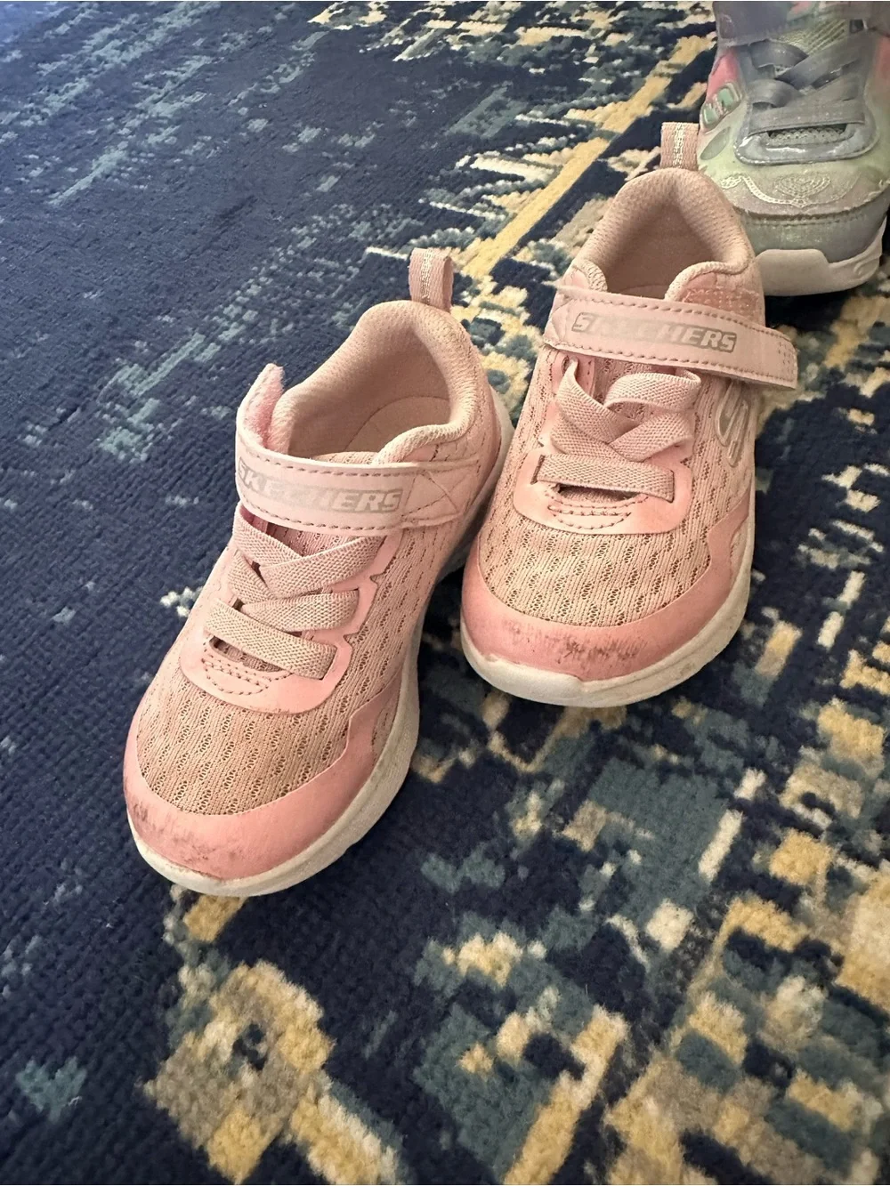 Skechers Kids Pink Hook-and-Loop Athletic Sneakers